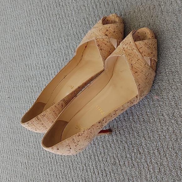 Christian Louboutin Shoes - Christian Louboutin Shelley Cork Peeptoe heels 39